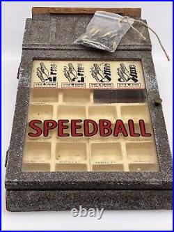 Vintage Speedball Calligraphy Pen Nibs Advertising wood glass Display Case