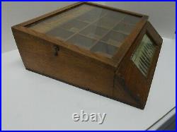Vintage Spencerian Wood & Glass Display Case Box for Pens & Pen Points