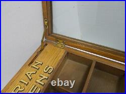 Vintage Spencerian Wood & Glass Display Case Box for Pens & Pen Points