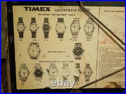 Vintage Timex Wrist Watch No 35 Glass & Wood Shelf Store Display Case