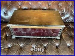 Vintage Wood Display Case Box withRed Glass Front