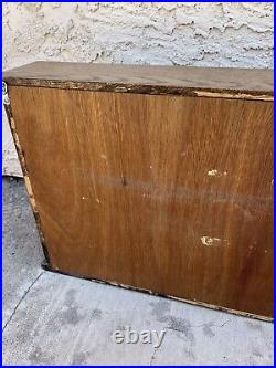 Vintage Wood Shadow Box Glass Display Case Wall Hanging Store
