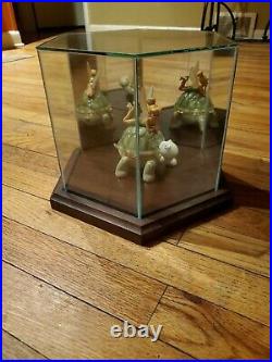 Vintage Wood and Glass table top Display Case. Hexagon shape