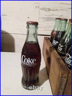 Vintage Wooden Case 6.5 0z Return Glass 24 Classic Original Coca Cola Bottles