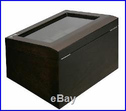 Volta 8 Watch Case Brown Display Box with See Through Glass Window and Drawer