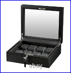 Volta 8 Watch Case Carbon Fiber Display Box with See Through Glass 31-560920
