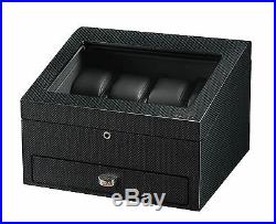 Volta 8 Watch Case Carbon Fiber Display Box with See Through Glass and Drawer