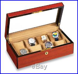 Vox Luxury 8 Watch Display Holder Case with Beveled Glass Top X-DWC-8-B
