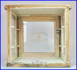 Vtg Wood & Glass Medical Barber Display Case Antiseptic Sterilizer AS IS 12 H