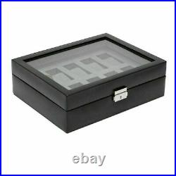 WOLF 10 Piece Watch Box Black & Silver Wolf #99507 BRAND NEW NEVER OPENED