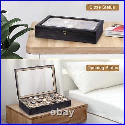 Watch Box Display Case, 21 Slot Watch Box Organizer for Men Women, Wood Box with