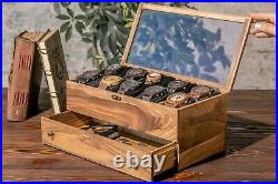 Watch Box for Men with Drawer Glass Wooden lid, Watch Case for Men Personalized