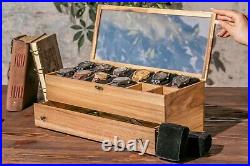 Watch Box for Men with Drawer Glass Wooden lid, Watch Case for Men Personalized