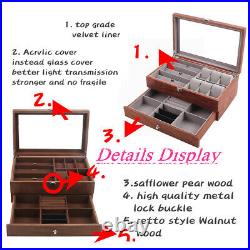 Watch Glasses Display Case Grids Storage Box Jewelry Collection Case