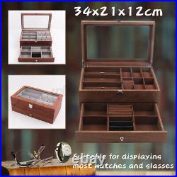 Watch Glasses Display Case Grids Storage Box Jewelry Collection Case Holder