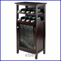 Wine Bottle Storage Cabinet Liquor Bar Home Furniture Wood Glass Case Decor Rack
