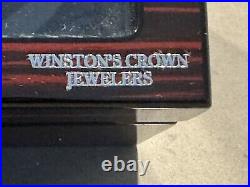 Winston Crown Jewelers Beautiful 3 Watch Winder Display Case Solid Wood