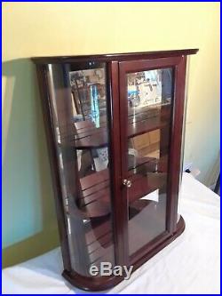 Wood Curved Glass Mirror Display Case