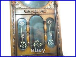 Wood Pendulum Wall Clock Case with Glass Lenses 23 3/4 Tall, 14 Wide, 6 Thick