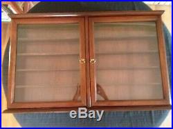 Wood and Glass Display Case 34 1/2 x 21 1/4 x 5 3/4 Shelved