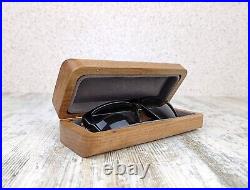 Wood glasses case, ? Lassic eyeglasses box, wooden glasses case, handmade hard ha