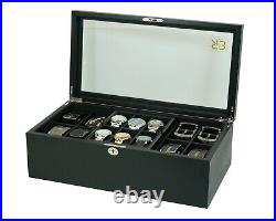 Wooden Multi Organizer Premium Holiday Gift for Watches and Jewelry and Belts