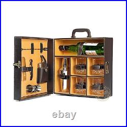 Wooden Travel Bar Set Portable Bar Set Brown Easy Carry Everywhere Fast Ship +FS