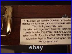 X12 fly fishing legend Tibor BILLY PATE Flies with estate COA wood glass case free